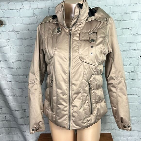 Obermeyer Leighton Champagne or gold full zip winter/ski jacket size 6 - Picture 2 of 16